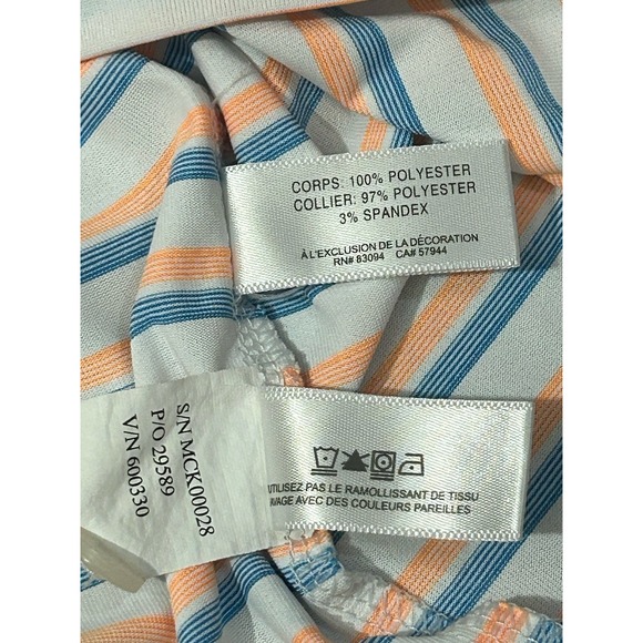 Cutter & Buck Mens Polo Shirt Sz XL Blue Striped Golf Stretch Performance Active - Picture 4 of 12